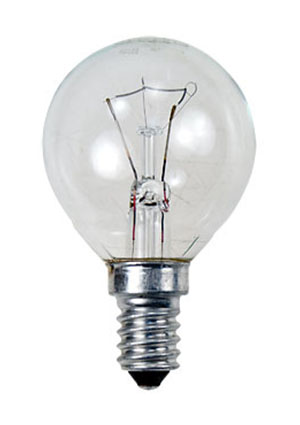 GE LIGHTING 40D1/CL/E14, Лампа 40Вт, сферическая прозрачная, цоколь E14 лампы накаливания