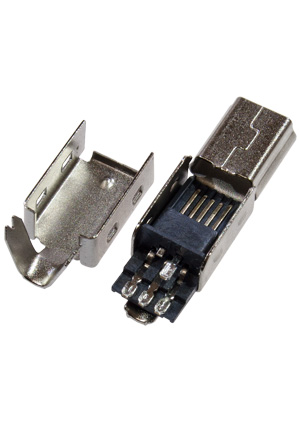 NXU 173 SERIES Mini USB-B, вилка на кабель 5 контактов разьемы USB