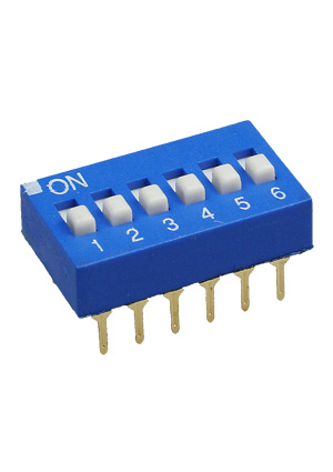 Switronic DS-06BBU-G, DIP переключатель 6 поз. (аналог для SWD 1-6 ВДМ 1-6) DIP-переключатели