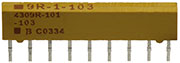 4309R-101-103, 8x10 кОм резисторная сборка общ.SIP-9