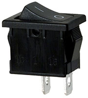 R19A-12BBBT-G, переключатель клавишный ON-OFF 250В 6А черный (аналог B100G-B SWR41)