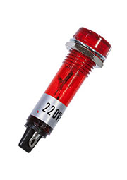 N-805R-220V, лампа неоновая с держателем красная 220В d=12мм