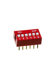 DP-06 (SWD3-6) DIP-переключатель 6 пол. PIANO красн., DIP-переключатель 6 полюсный PIANO, красный
