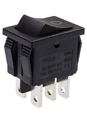 KCD2-202/6P ПЕРЕКЛЮЧАТЕЛЬ OFF-ON 250В/6.0А 6PINX4.80 ММ ЧЕРНЫЙ