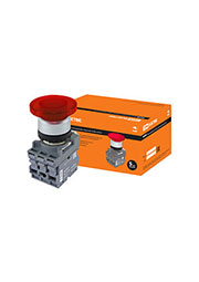 SQ0747-0033, МРМ1-11R(LED), кнопка грибовидная в сборе d40мм/220B 1з+1р красная