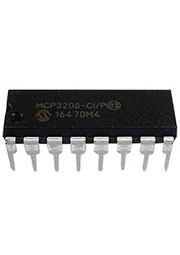 MCP3208-BI/SL, Аналого-цифровой преобразователь (АЦП) 12-BIT 2.7V 8CH SPI [SOIC-16]