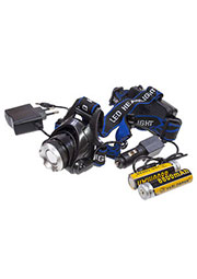 QF-19T6 30000W 3.7V 8.8Fh, QF-19T6, Фонарик нагол., 30000W, 2 аккум. BRC18650 Li-ion, 3.7V, 8.8Ah