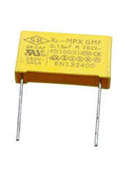 МКР 0.15мкФ 280VAC, Class X2  10% конденсатор 25x5x14 шаг 22 мм