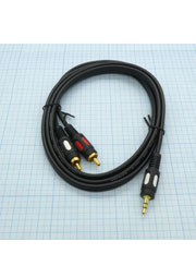 Шнур Джек3,5шт.- 2RCA (1.5 м) Premier, позолоченный OD4.0x8.0мм 1.5м