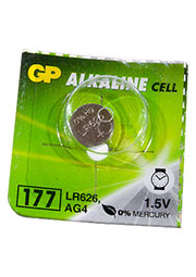 GP177, батарейка диск MnZn, alkaline 1,5В 1 шт. (G4, LR626)