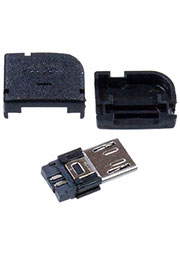 microUSB 5BM пласт. кожух угл. вилка, разъем