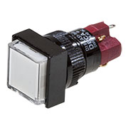 D16LAS1-1abKW, кнопка с фиксацией 250В/5А, LED подсветка 24В