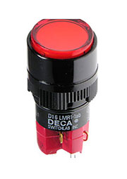 D16LMR1-1abOR, кнопка без фиксации красная 250В 5А