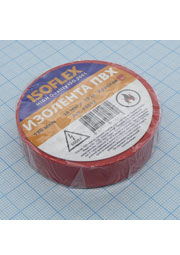 Изолента Isoflex ПВХ 15мм*10м красная, 15*10