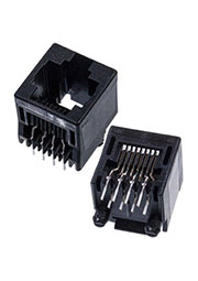 5556416-2, RJ45 розетка вертикальная на плату