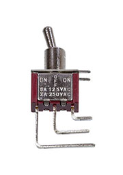 MTS-103-C4-R, миниатюрный тумблер угл. ON-OFF-ON, 3конт. на плату, красный