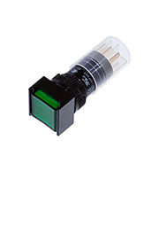 P16LAS2-1ABKG, кноп с фикс. 240В/4А, LED подсветка зеленая 24В