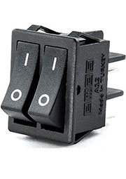 A12B1H10, Выключатель в чёрном корпусе две чёрные клавиши 1НО+1НЗ