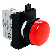CP0K0XK, Арматура сигнальная красная со светодиодом 100-250 В перем. тока