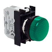CP0Y0XY, Арматура сигнальная зеленая со светодиодом 100-250 В перем. тока