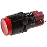 D16LMR1-1ABJR, кнопка без фиксации 250В 5А с LED подсветкой красная