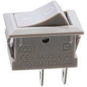 36-2113, выключатель клавишный 250V 6А (2с) ON-OFF серый Mini