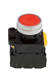 A204B-M1E20R, выключатель кнопочный красный без фикс. 2NO  (с конт. блоком A20E-10P)