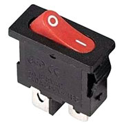 36-2051, выключатель клавишный 250В 6А ON-OFF красный  2 контакта