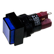 D16LAS1-1ABKB, кнопка с фикс. 250В/5А, LED подсветка 6В