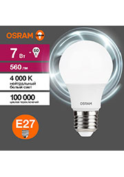 4058075578760, ����� ������������ LED Value LVCLA60 7SW/840 7�� ����������� ������� E27 230� 10�1 RU