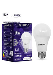 TKE-A60-E27-15-4K, ����� ������������ 15�� �60 4000� �27 176-264� TOKOV ELECTRIC TKE-A60-E27-15-4K