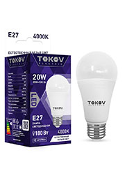 TKE-A60-E27-20-4K, ����� ������������ 20�� �60 4000� �27 176-264� TOKOV ELECTRIC TKE-A60-E27-20-4K
