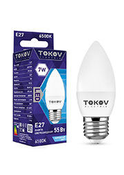 TKE-C37-E27-7-6.5K, ����� ������������ 7�� �37 6500� �27 176-264� TOKOV ELECTRIC TKE-C37-E27-7-6.5K