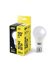 LLE-A60-20-230-40-E27, ����� ������������ 20�� A60 ����������� 4000� �����. ���. E27 230� IEK LLE-A6