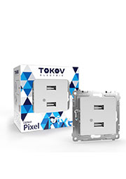TKE-PX-2USB-C01, ������� 2-� USB �� Pixel ��� A+A 5� 1�2.1� 2�1.05� �������� ���. TOKOV ELECTRIC TKE