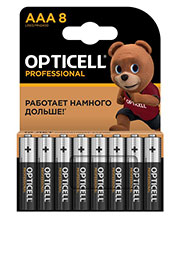 5052008, Элемент питания алкалиновый AAA/LR03 (блист. 8шт) Professional Opticell 5052008