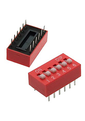 SWD1-6 (DS-06) (���1-6), DIP-������������� RUICHI, ����� SWD 1-6 (DS-06), 25 ��, 24 �, 50 ���, 6 (ON