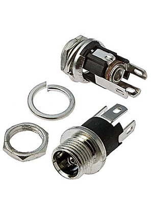 TC-025 2.4mm, Разъём питания штырьковый RUICHI TC-025 2.4 мм, монтаж на панель