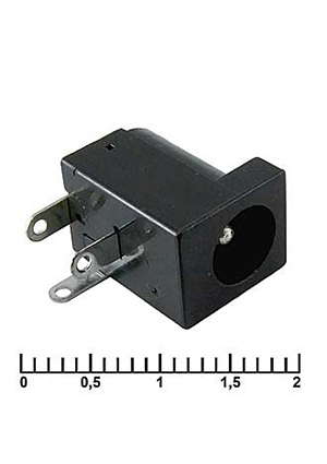 TJ-002 2.0mm, Разъём питания штырьковый RUICHI TJ-002 2.0 мм, монтаж на плату