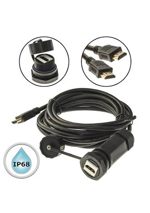 M25HDMIZ1-2.0G-2M, Разъём герметичный SZC M25HDMIZ1-2.0G-2M, 18 Гб/с