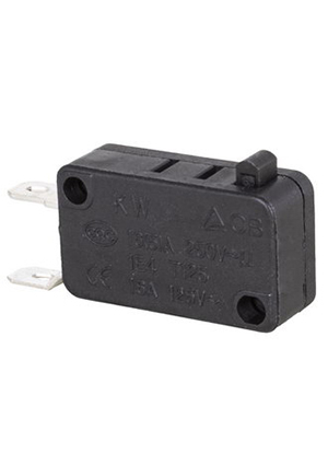 KW7-01-31, Микропереключатель RUICHI KW7-01-31, 16х10.5х28 мм, ON-(ON), SPST 2P, 250 В, 5 А, 30 мОм,