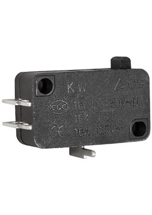 KW7-07-04, Микропереключатель RUICHI KW7-07-04, 15.9х10.3х27.8 мм, ON-(ON), SPDT 3P, 250 В, 5 А, 30