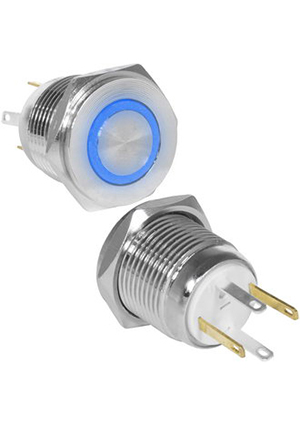 GQ16PF-10E/JL/B/N off-(on), Кнопка антивандальная RUICHI GQ16PF-10E/JL/B/N, OFF-(ON), рабочая темпер