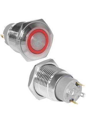 GQ16F-10ZE/J/R/N off-on, Кнопка антивандальная RUICHI GQ16F-10ZE/J/R/N, OFF-ON, рабочая температура