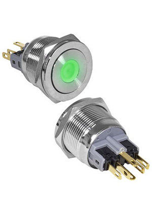 GQ22PF-11D/G/N on-(off)+off-(on), Кнопка антивандальная RUICHI GQ22PF-11D/G/N, ON-(OFF)+OFF-(ON), ра