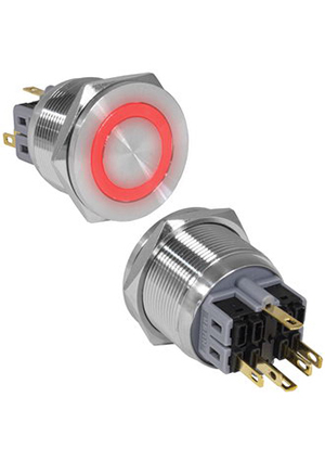 GQ25PF-11ZE/R/N on-off+off-on, Кнопка антивандальная RUICHI GQ25PF-11ZE/R/N, ON-OFF+OFF-ON, рабочая