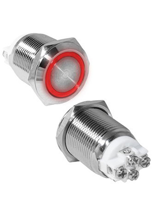 GQ19F-10ZE/R/N off-on, Кнопка антивандальная RUICHI GQ19F-10ZE/R/N, OFF-ON, рабочая температура -25