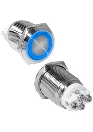 GQ19F-10ZE/B/N off-on, Кнопка антивандальная RUICHI GQ19F-10ZE/B/N, OFF-ON, рабочая температура -25
