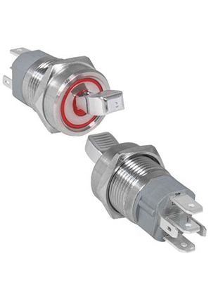 RT-S6-12C, Микротумблер цилиндрический с резьбой RUICHI RT-S6-12C, ON-OFF, SPST, 3 А, 250 В, 50мОм,