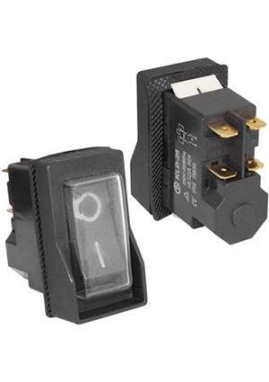 ALBFS-22-B, Кнопочный переключатель RUICHI ALBFS-22-B, 57х53х32 мм, 4 контакта под ножевую клемму, 1